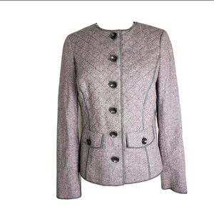 Worth New York Wool Blend Quilted Military Style Blazer Jacket Size 4